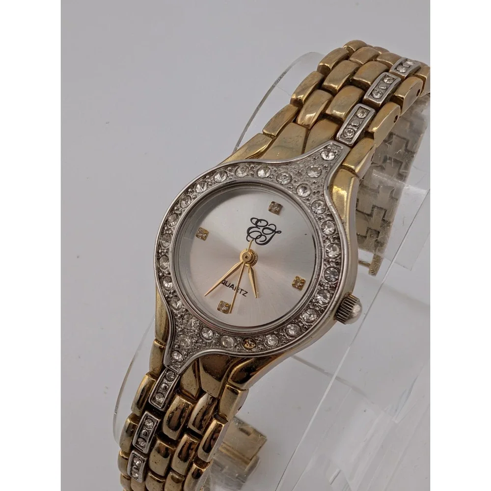 Elizabeth Taylor Watch Women 25mm Gold Case Rhinestones 7.5